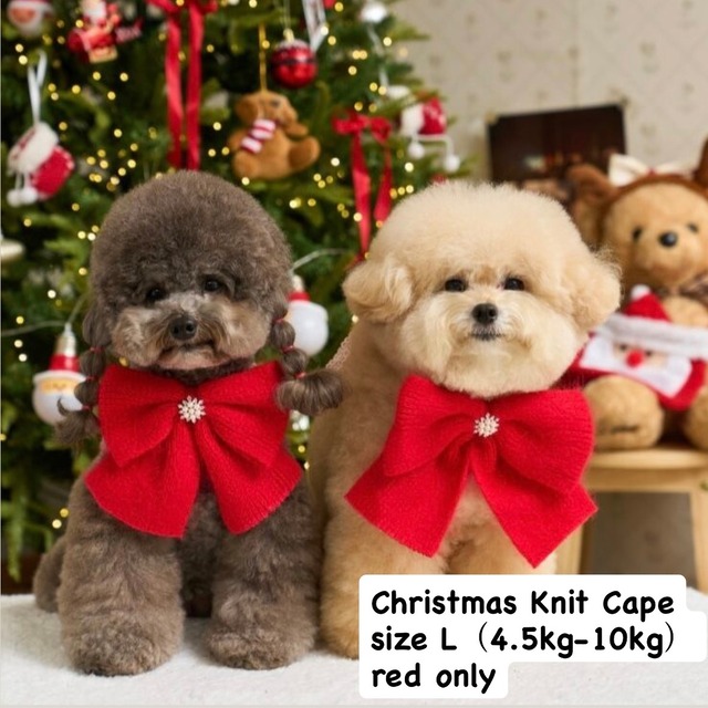 即納入荷予定／10月末〜11月上旬発送　witiwiti Knit Cape Lサイズ/ RED （単品）ニットケープ　韓国ブランドwitiwiti"