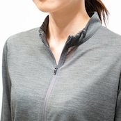 バックメッシュ・速乾メリノウール・ジップアップ・ロングスリーブシャツ(登山用ベースレイヤー 長袖ジップアップ)