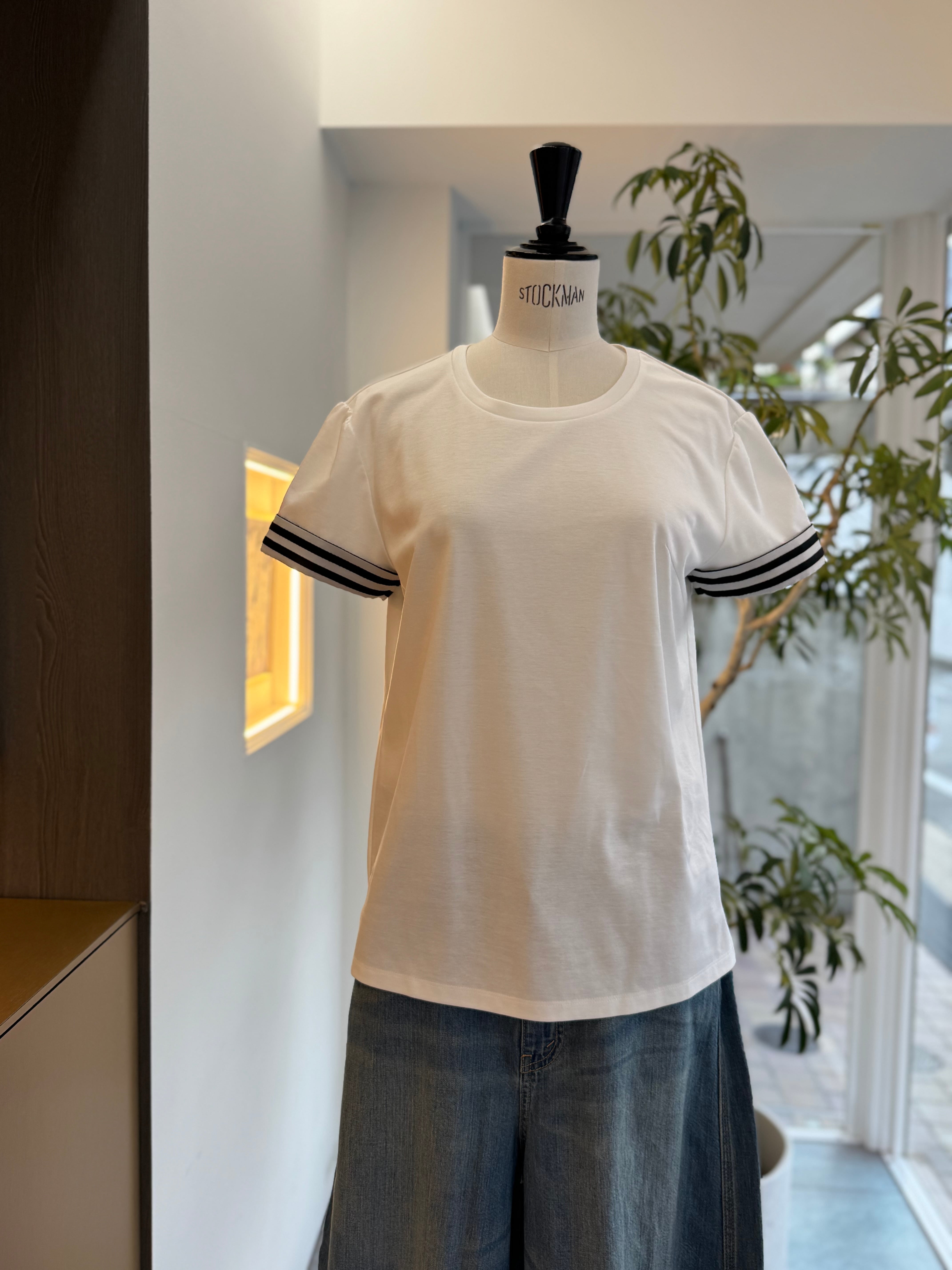 BORDERS at BALCONY ラッフルド カフ T フリル カットソー BORDERS at BALCONY BORDER CUFF TEE | FLICKA ASHIYA