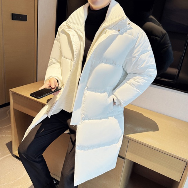 インナーリブ　ハイネック　ロングダウンコート　2カラー　LB1663