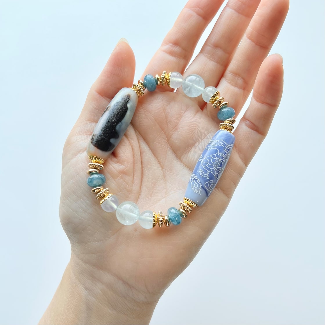 天然】アクアマリン ブレスレット 14.5mm（天然】アクアマリン  