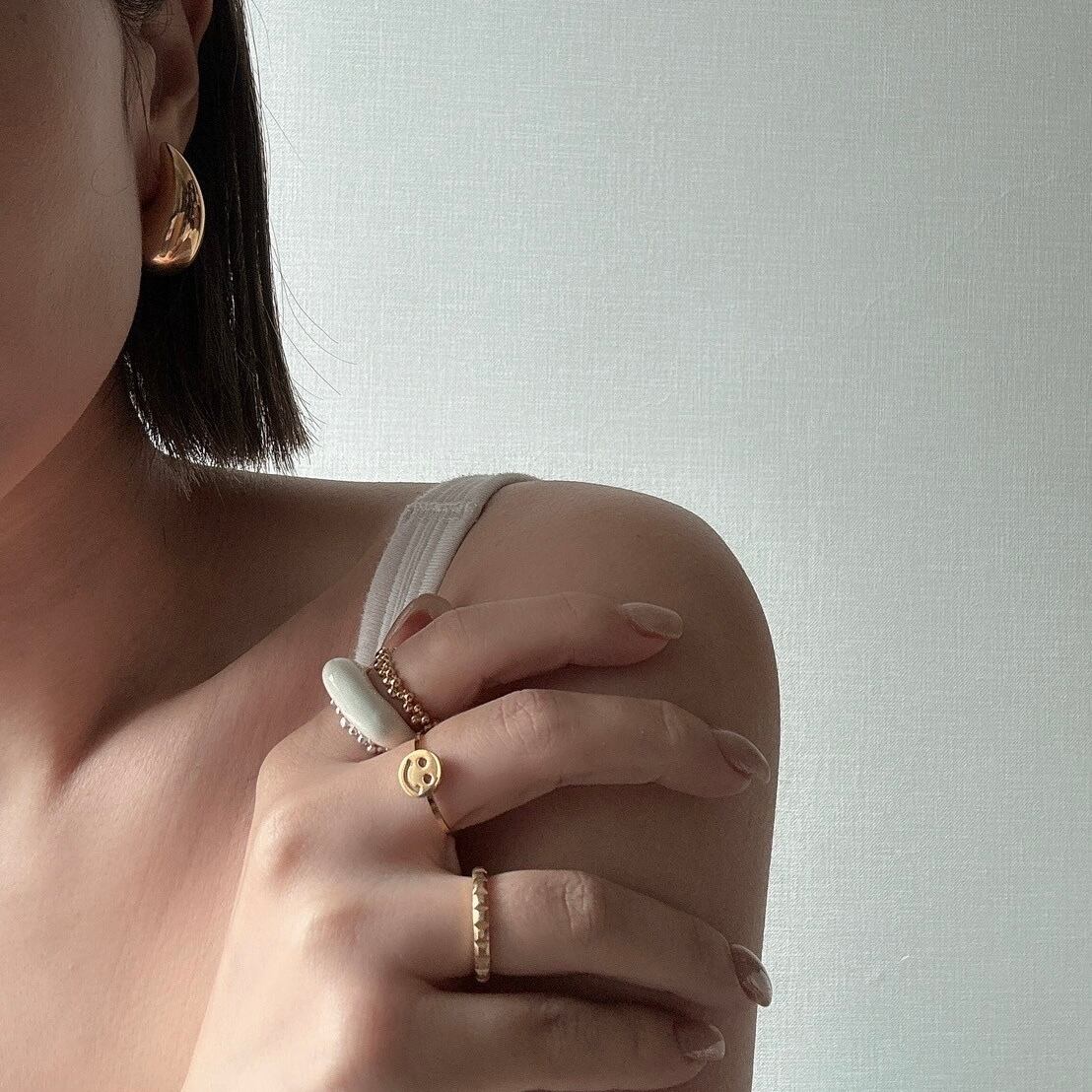 ホワイトエナメルリング | eclacoco