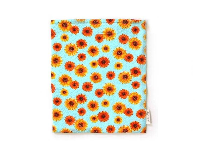 ハリネズミ用寝袋 L(夏用) 綿リップル×スムースニット ヒマワリ / Large Snuggle Sack for Hedgehog for Summer