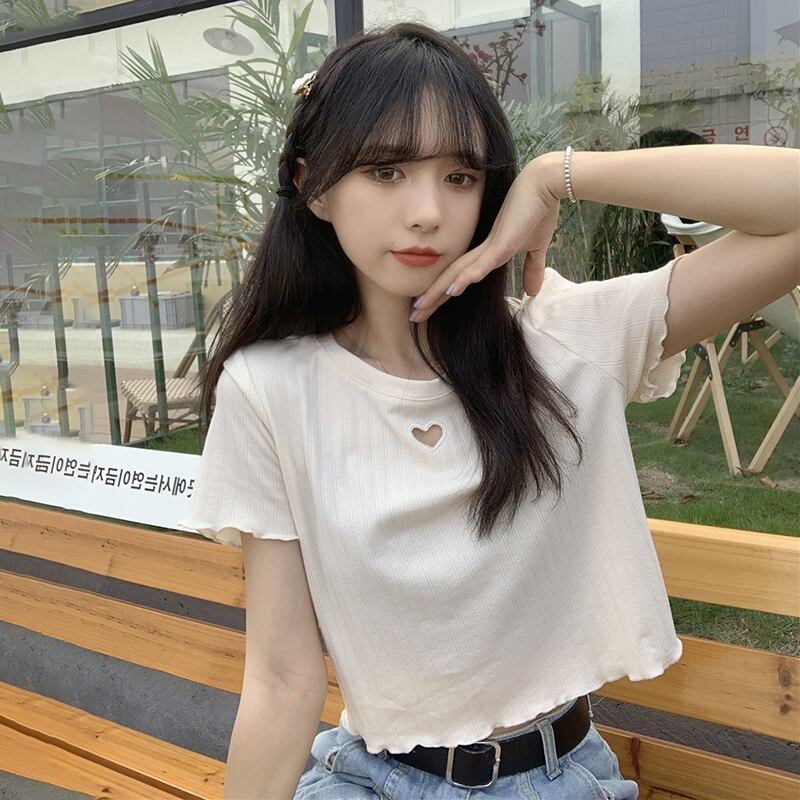 ホワイトTシャツ ショートサマー薄手トップス 夏物 1号婦人56018451513