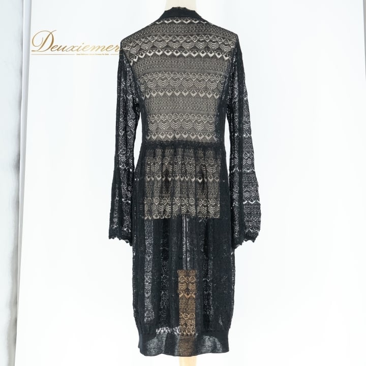 トクコプルミエヴォルレースチュニックカーディガン黒 レディース トクコプルミエヴォル TOKUKO 1er VOL カーディガン