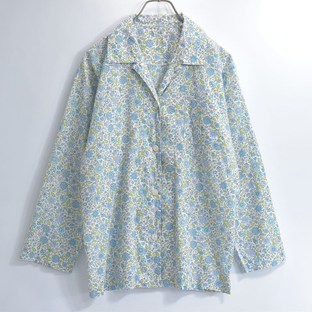 Vintage フラワーパターン 総柄 コットン セットアップ シャツ パンツ