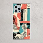 受注生産 iPhoneケース ミントと赤の紙片コラージュ｜紙もの風 ZINE059A