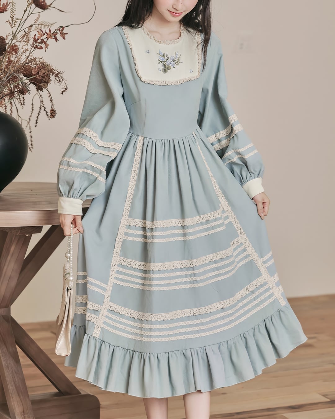 レトロブルーベビーロリータワンピース 25WP08069