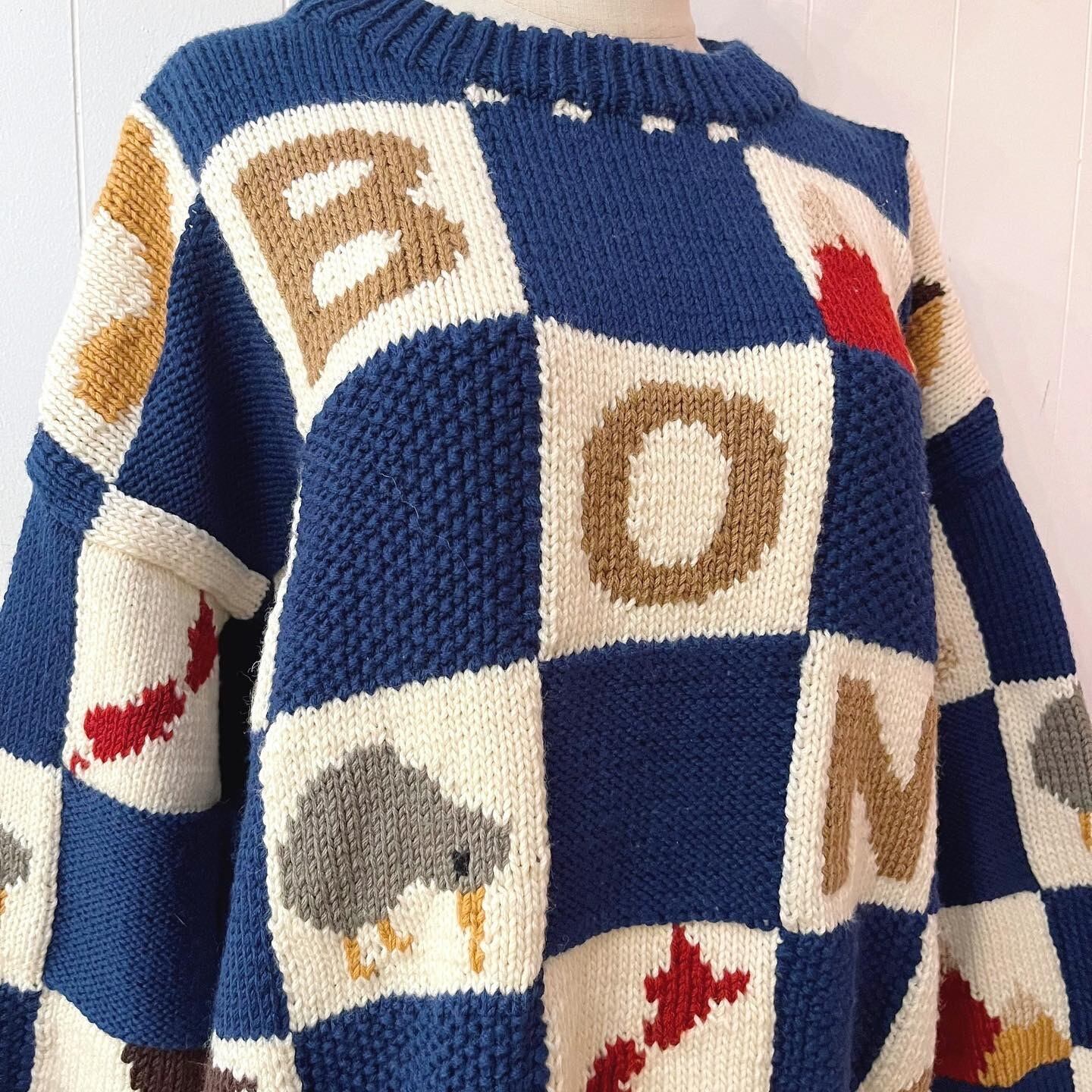 made in new zealand blue block sweater