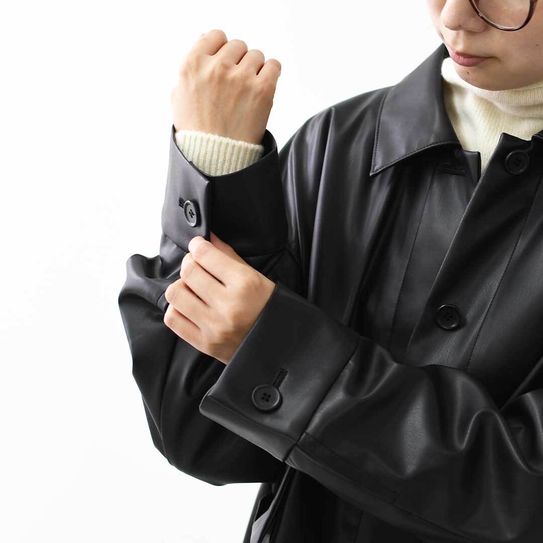 mizuiro ind [ミズイロ インド] synthetic leather shirt JK [3-270069