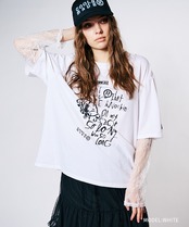 COOLAスクリブルレイヤードレース L/S Tシャツ (WHITE)　CQ-48125