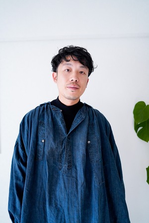 【1900-20s】"Biaude" Indigo Linen Smock, French Antique /762