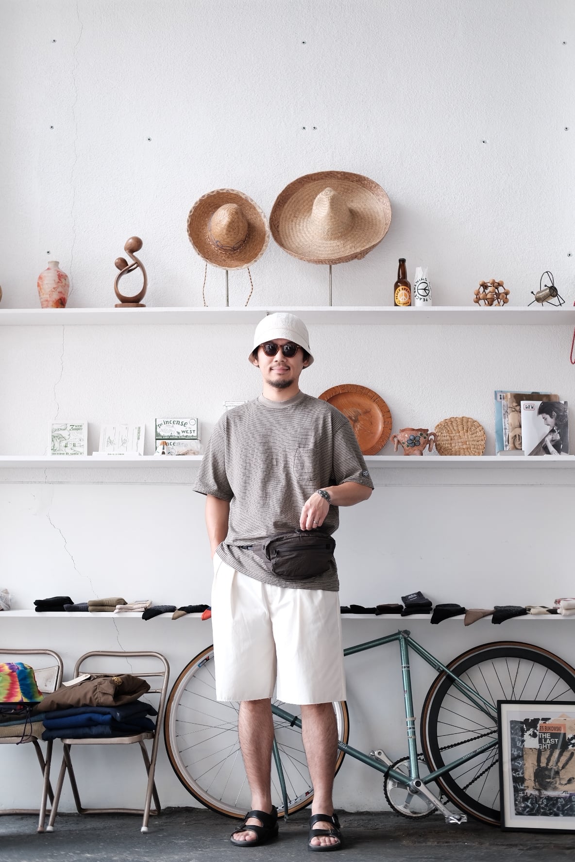 ENDS and MEANS＜エンズアンドミーンズ＞Striped pocket tee | Inhigh