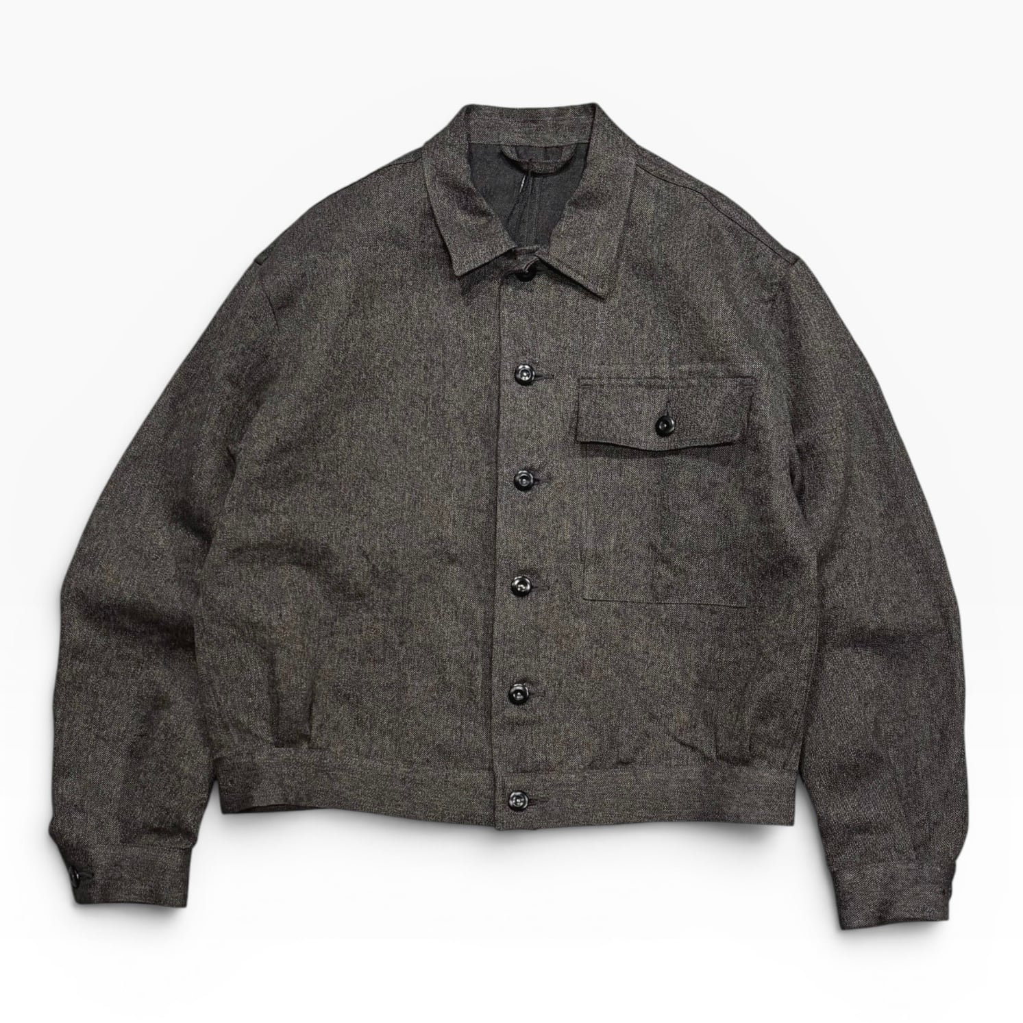 NIGEL CABOURN / FRENCH WORK JACKET - MIX BLACK CHAMBRAY