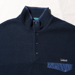 L 93年 雪無し ネイビー 旧肉厚個体 Synchilla Snap-T Patagonia シンチラ スナップT パタゴニア