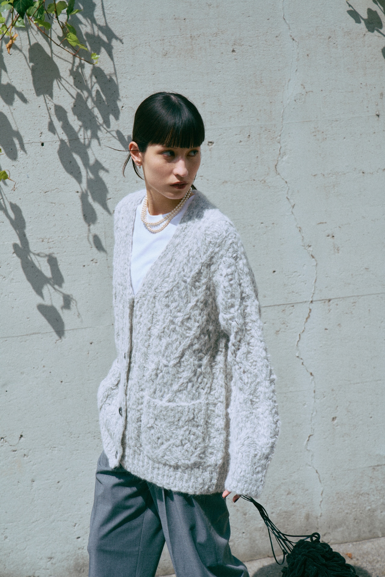 Fluffy Hand Lacy Cardigan Knit