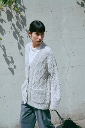 Fluffy Hand Lacy Cardigan Knit