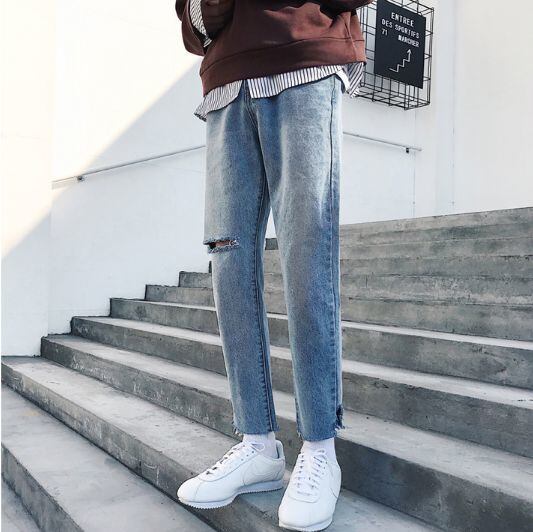 デニム ジーパン ジーンズ カジュアル ダメージ スリム