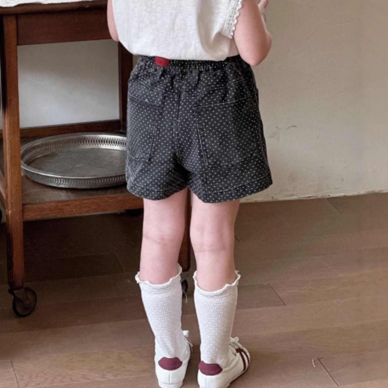 夏水玉柄コットンショートパンツ