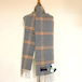 【TWEEDMILL】 Lambs Wool Stole (25×190㎝)　Counter Check-Pumpkin