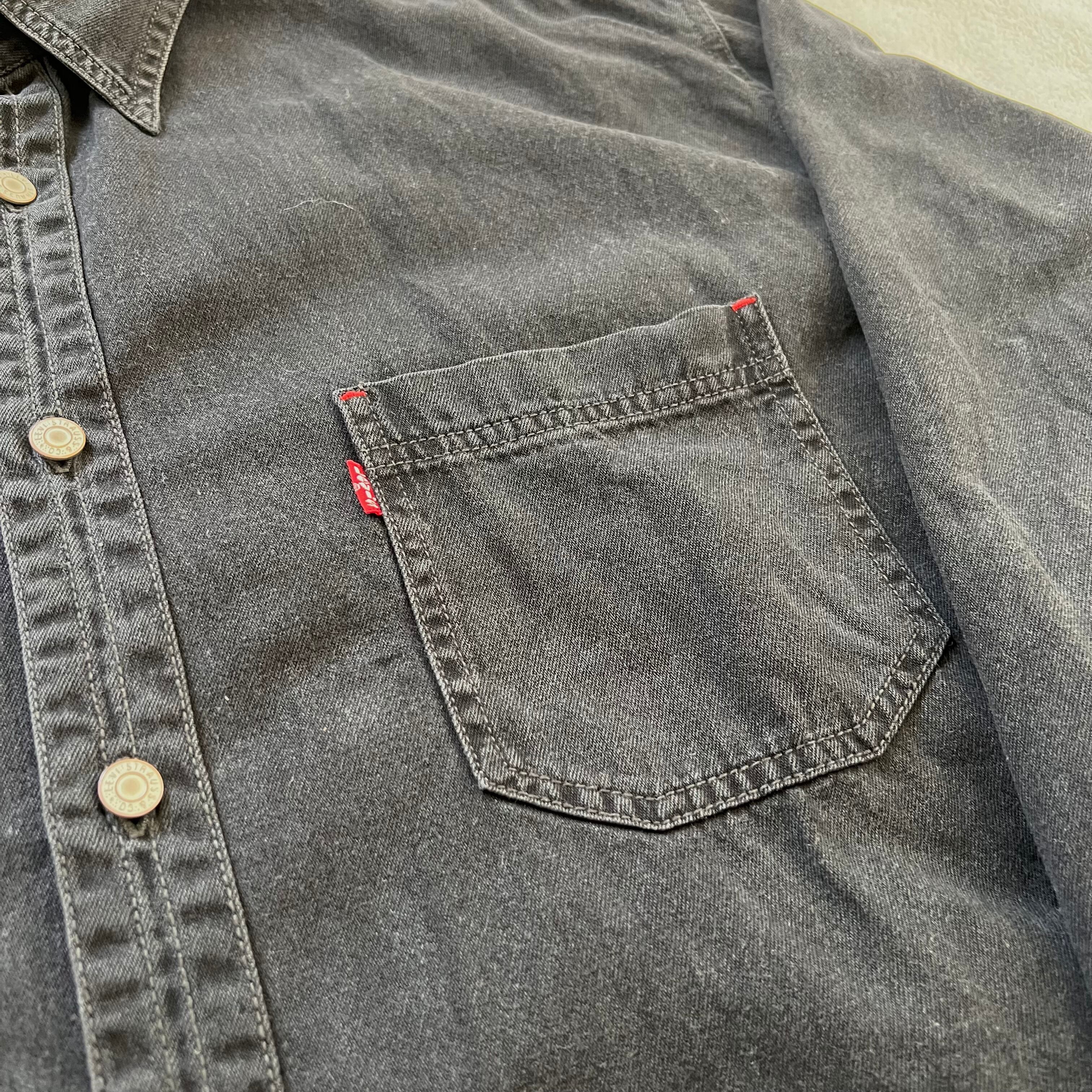 Levis ブラック デニム 長袖 シャツ リーバイス オーバーサイズ ビッグ