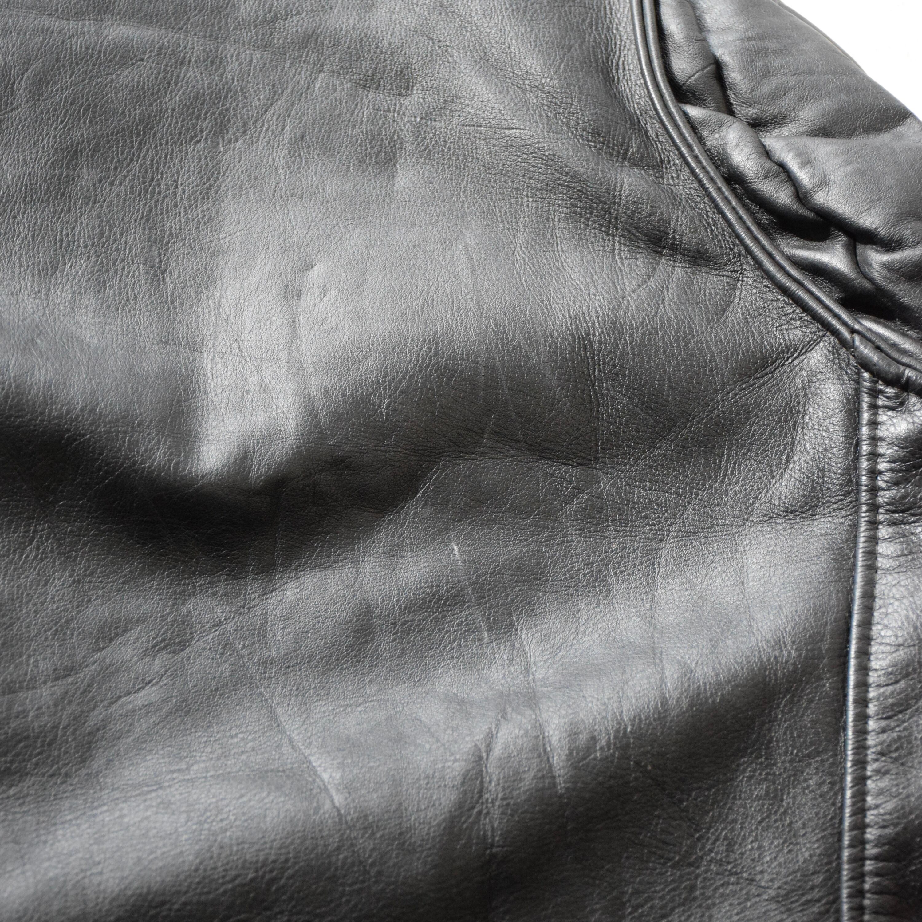 70's GENUINE LEATHER レザージャケット メンズ 40 ブラック
