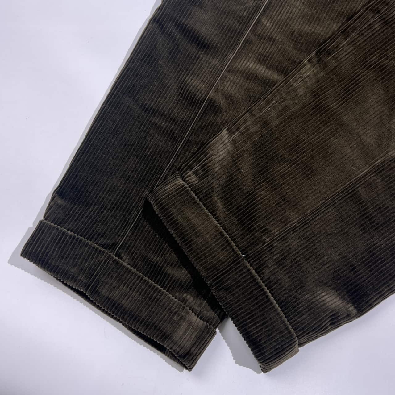 PIA SPORTS ピアスポーツ ツータック 裾ダブル コーデュロイ パンツ 82/ダークグリーン系 メンズ