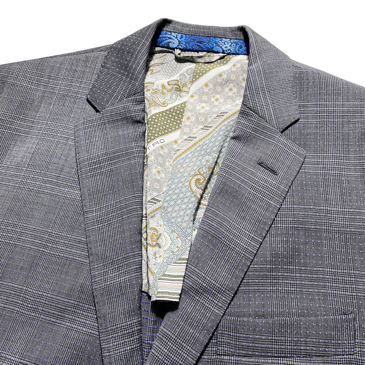 ETRO purple pin dot pattern tailored jacket