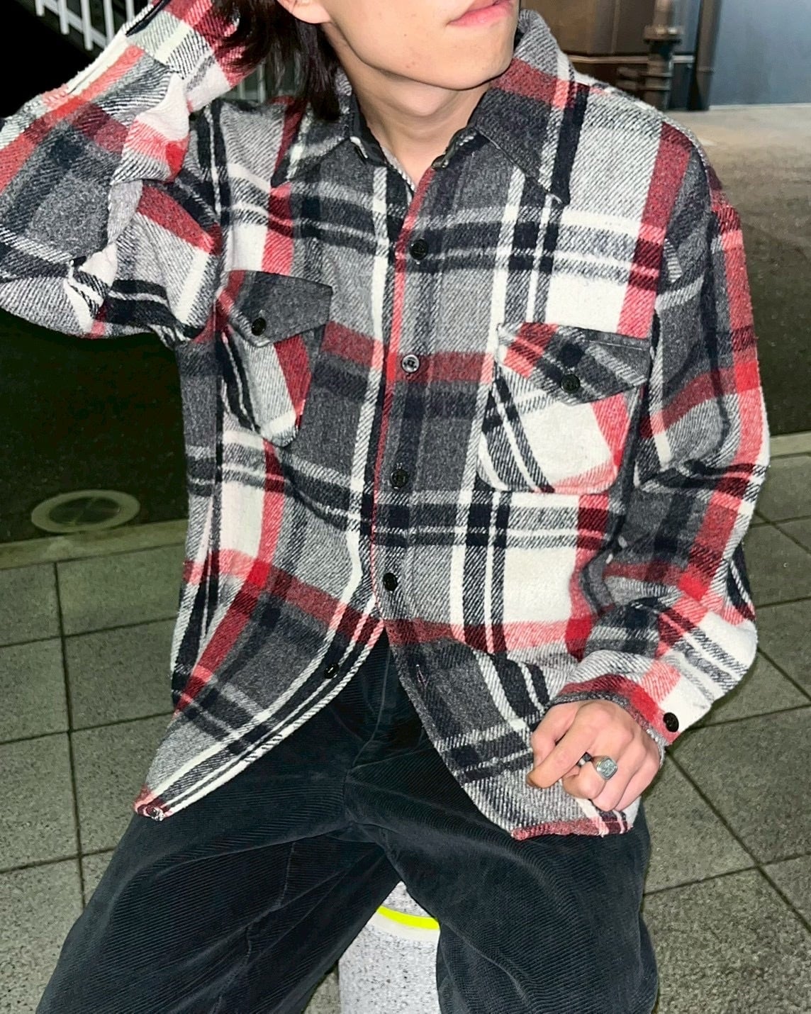 70s CAMPUS "C.P.O Style" Check Flannel Shirt