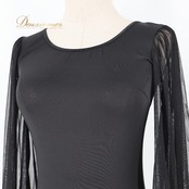 社交ダンス 衣装 AMYDANCE APPAREL エイミーダンス・アパレル トップス ブラウス レッスンウェア ブラック系 無地 シンプル 練習 レッスン 伸縮 ストレッチ 黒 レース 袖 かわいい 上品 高級感 ダンス衣装 イベント ステージ パーティー
