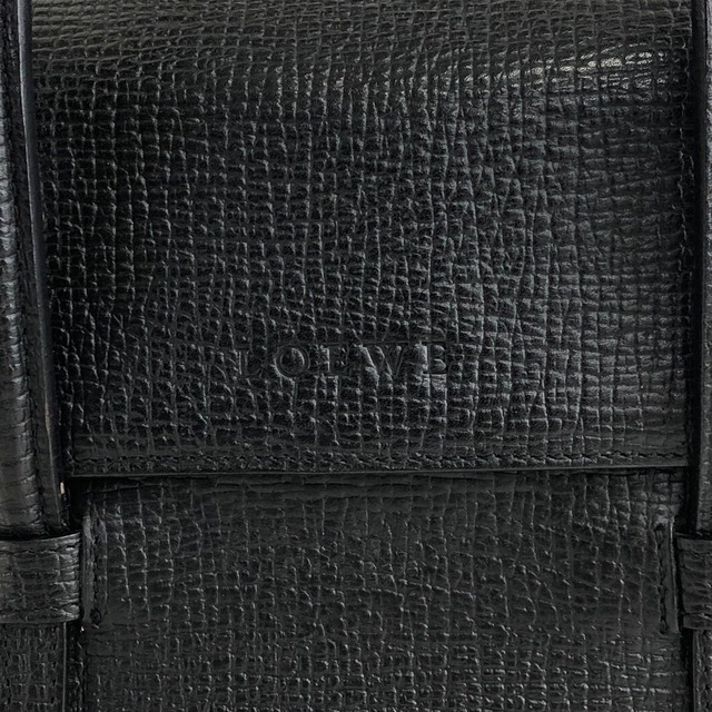 LOEWE ロエベ ショルダーバッグ ブラック ロゴ レザー 2way ハンドバッグ vintage ヴィンテージ オールド 587j3t