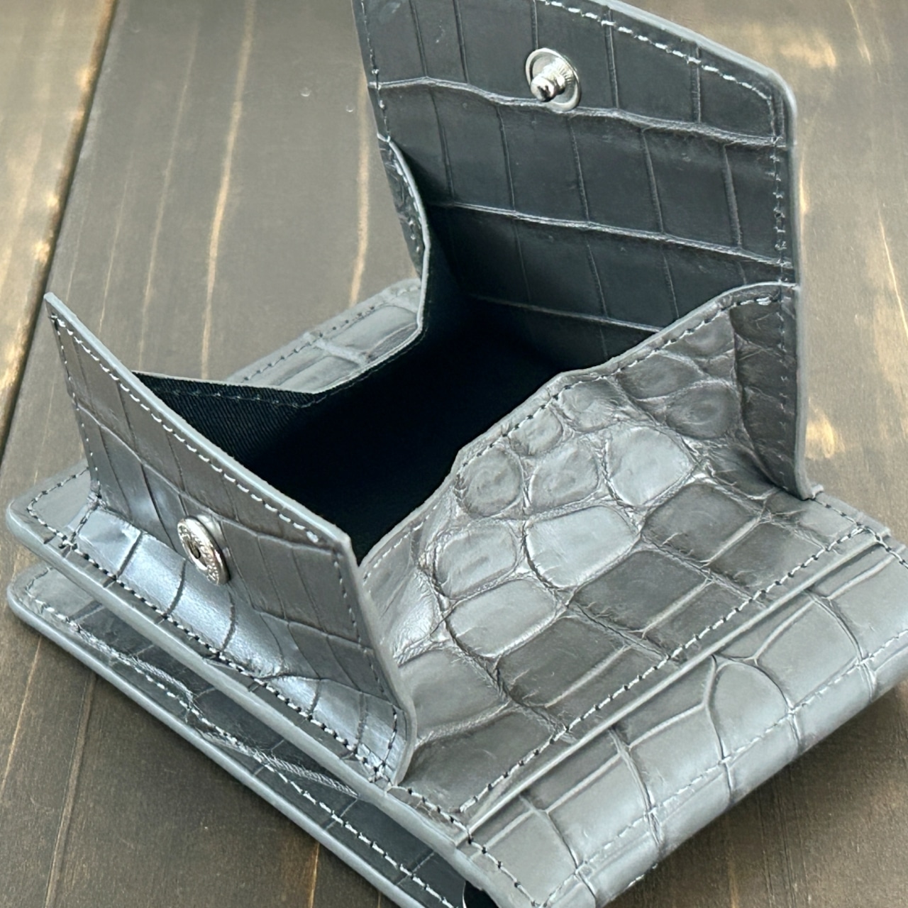 クロコダイル 無双 マネークリップ チャコールグレー