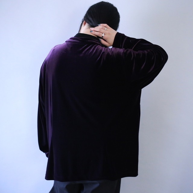 loose over silhouette violet china velours shirt