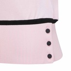 WOMEN SM MESH PATCH SHORT SLEEVE SWEATER