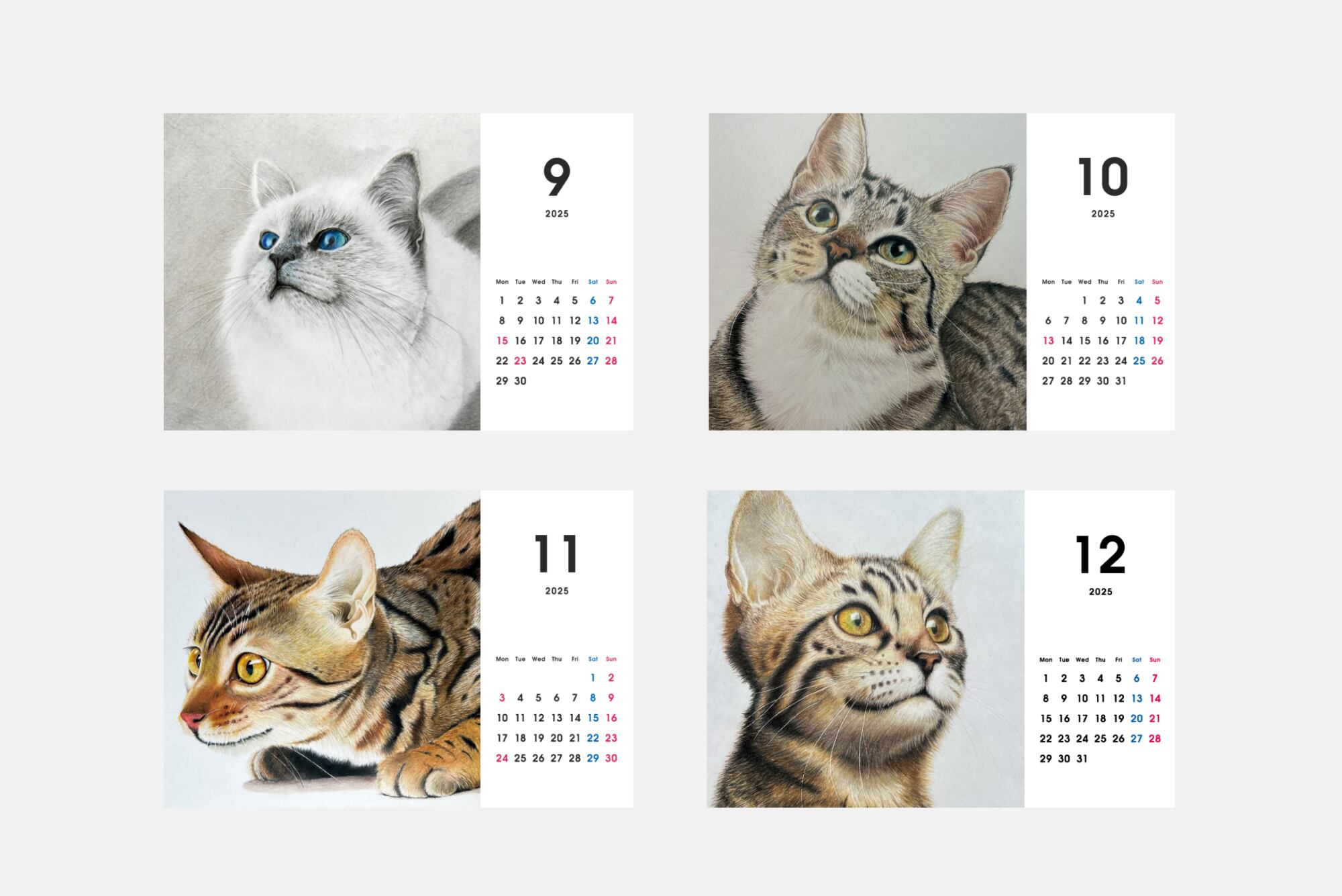 2025年ハガキサイズ卓上カレンダー