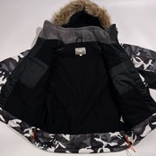 GETT ゲット フィッシングジャケット 中綿 カモフラ 迷彩 フード パーカー M/グレー系 メンズ  釣り ウェア 防寒 アウトドア キャンプ