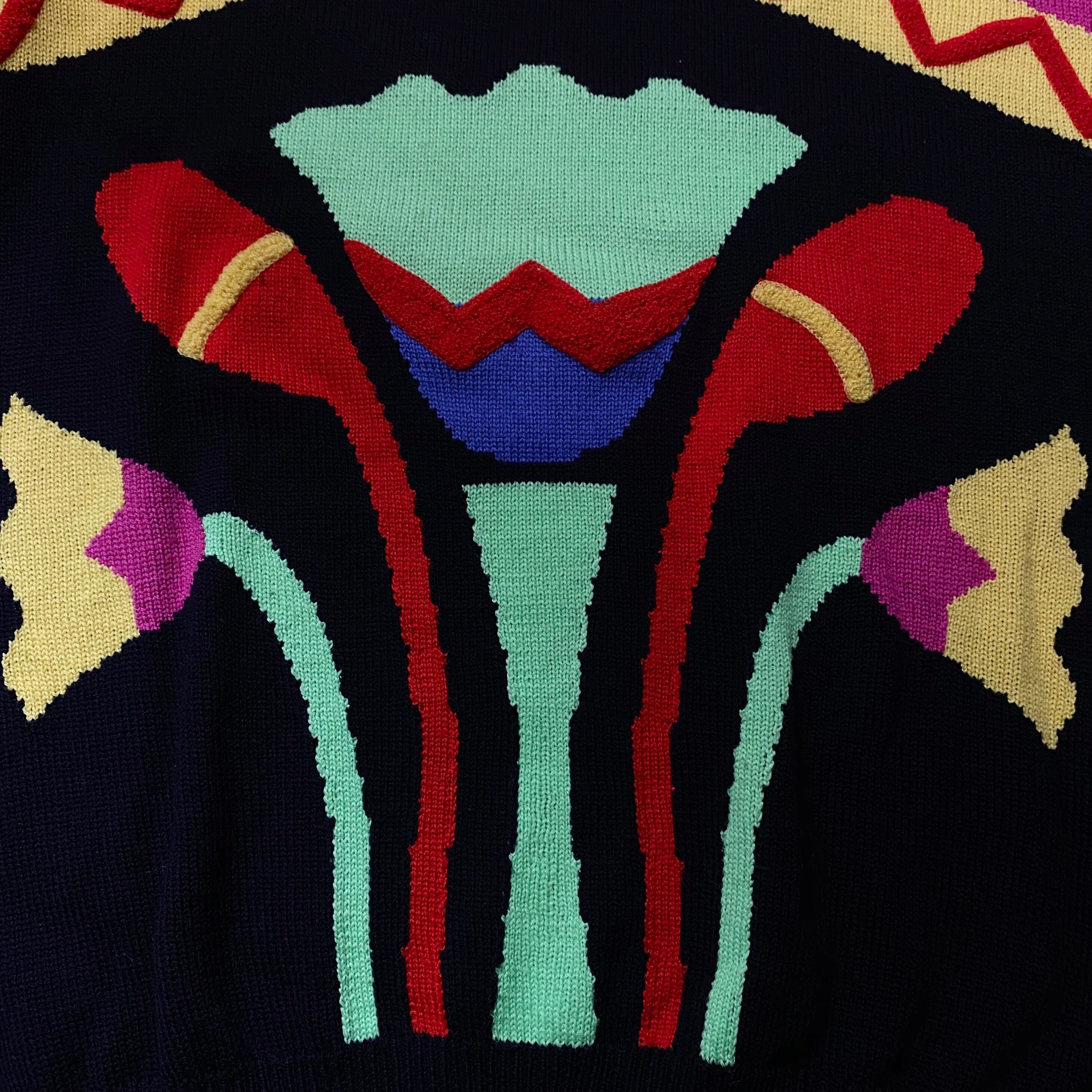 vintage GIANNI VERSACE black×pink sweater | NOIR ONLINE