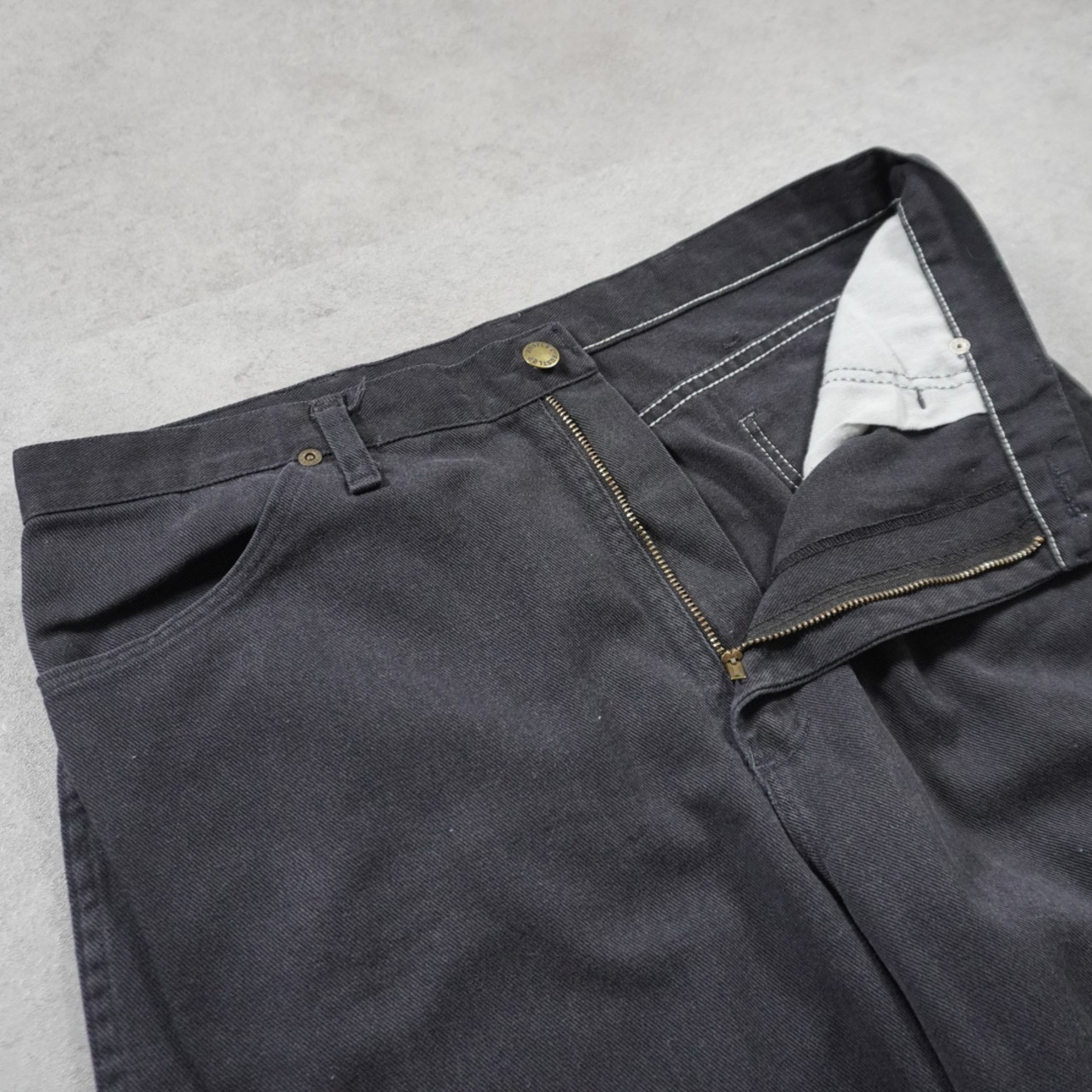 90s RUSTLER black denim "made in USA" W36L32 古着 - 6