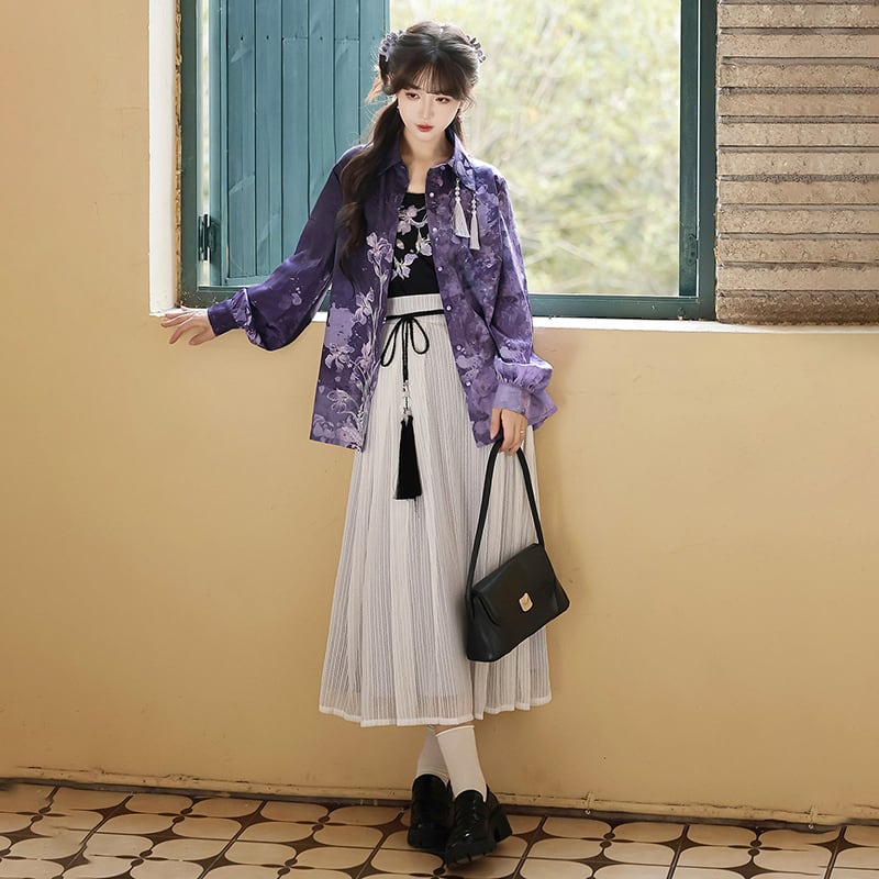 漢如初---鳶尾迷霧シリーズ】☆チャイナ風セットアップ☆ 中華服 漢
