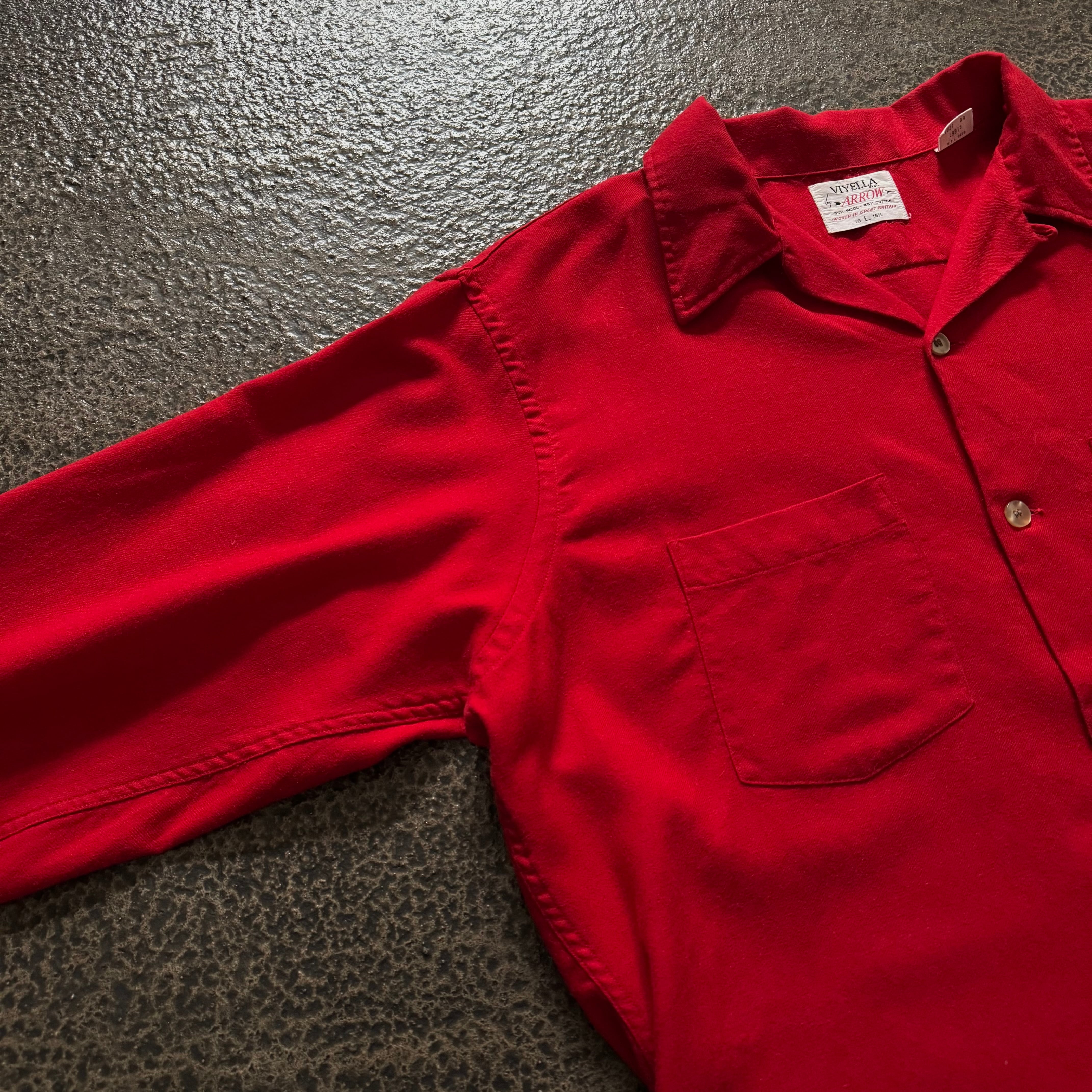 60s ARROW Open collar cotton wool shirt | used & vintage WATARU