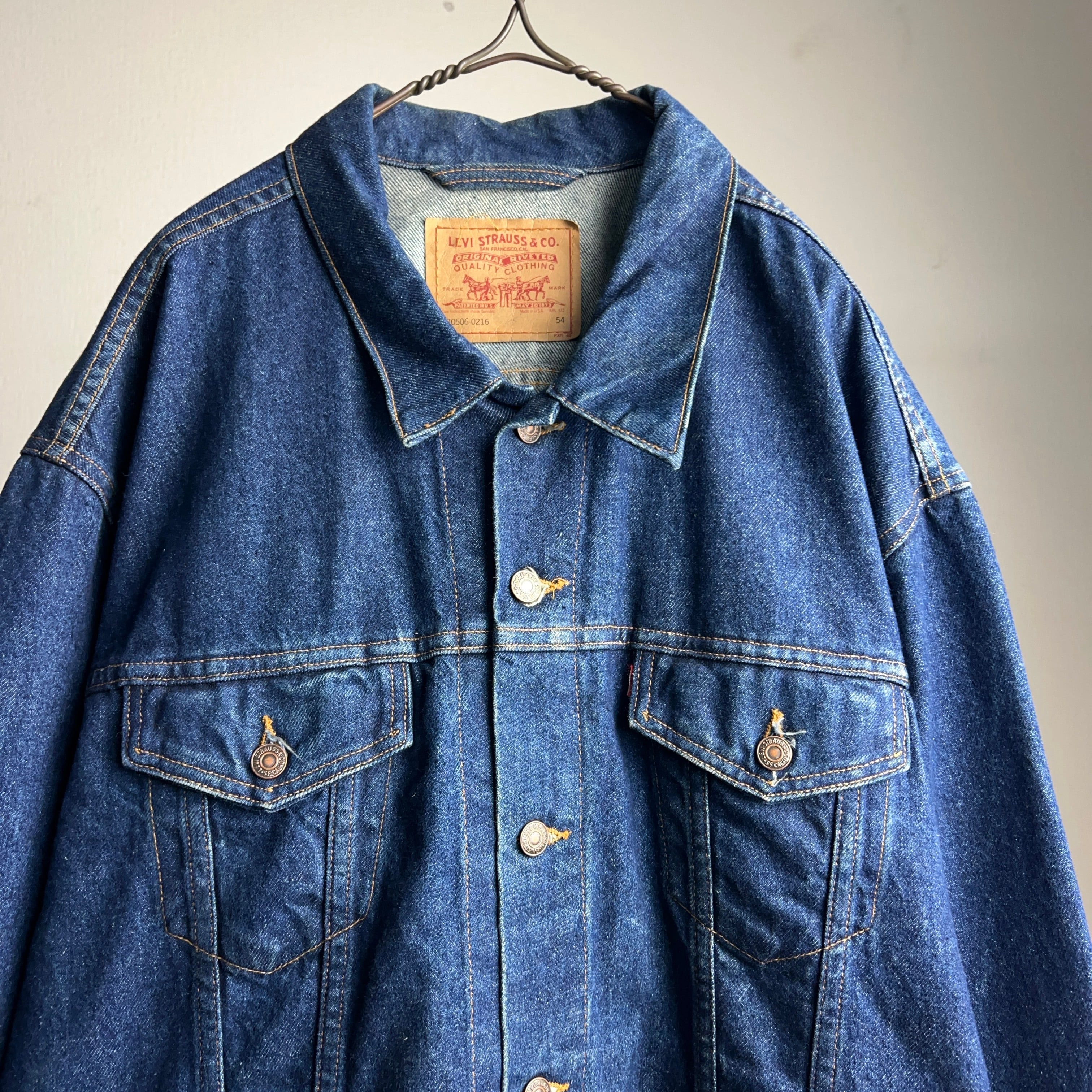 80's~90's Levi’s 70506-0216 Big Size Denim Jacket 濃紺 USA製 80年代 90年代 リーバイス  デニムジャケット 大きいサイズ SIZE 54【1000A884】【送料無料】