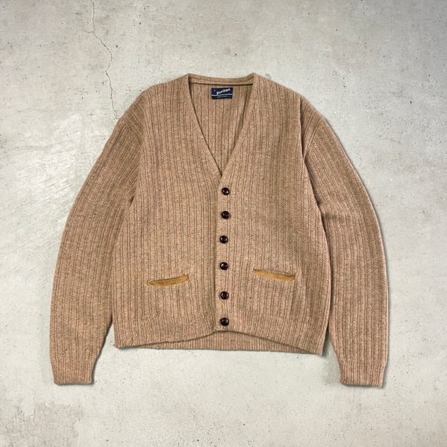 80年代 USA製 puritan ウールニットカーディガン カラーネップ メンズL 