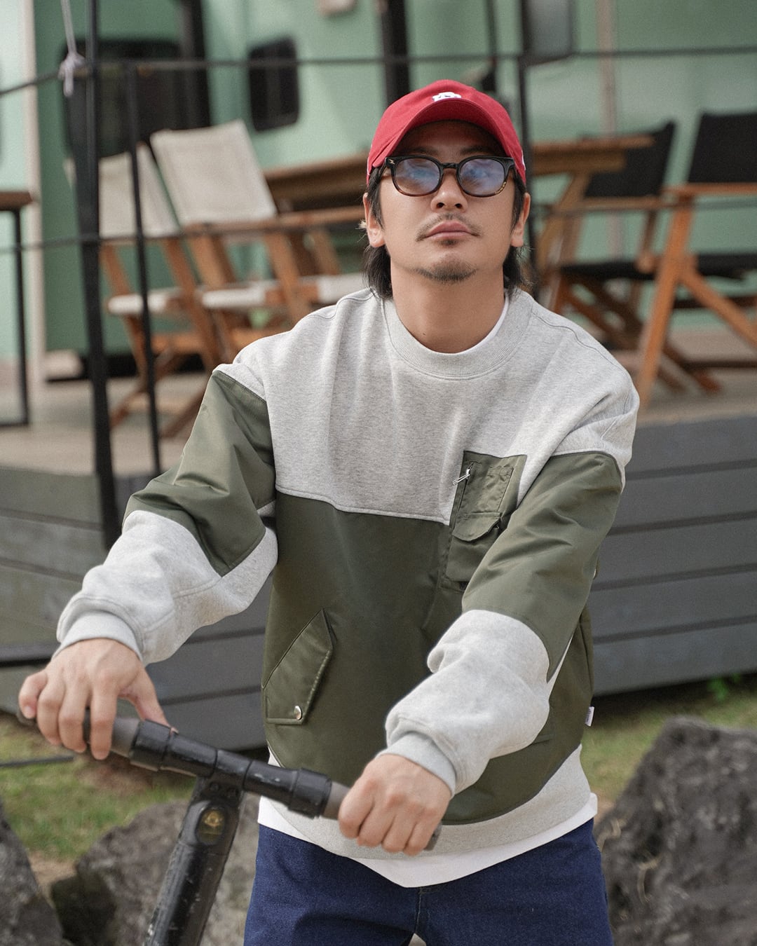 Re:room】SWITCHING TWILL SWEAT TRAINER［REC865］ | #Re:room