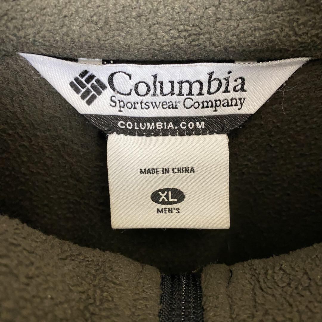 90s コロンビア 刺繍ロゴ 希少 フリースジャケット ブラック XL