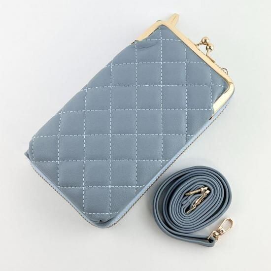 スマホショルダー ブルー 斜め掛け スマホポーチ 財布 レディース バッグ