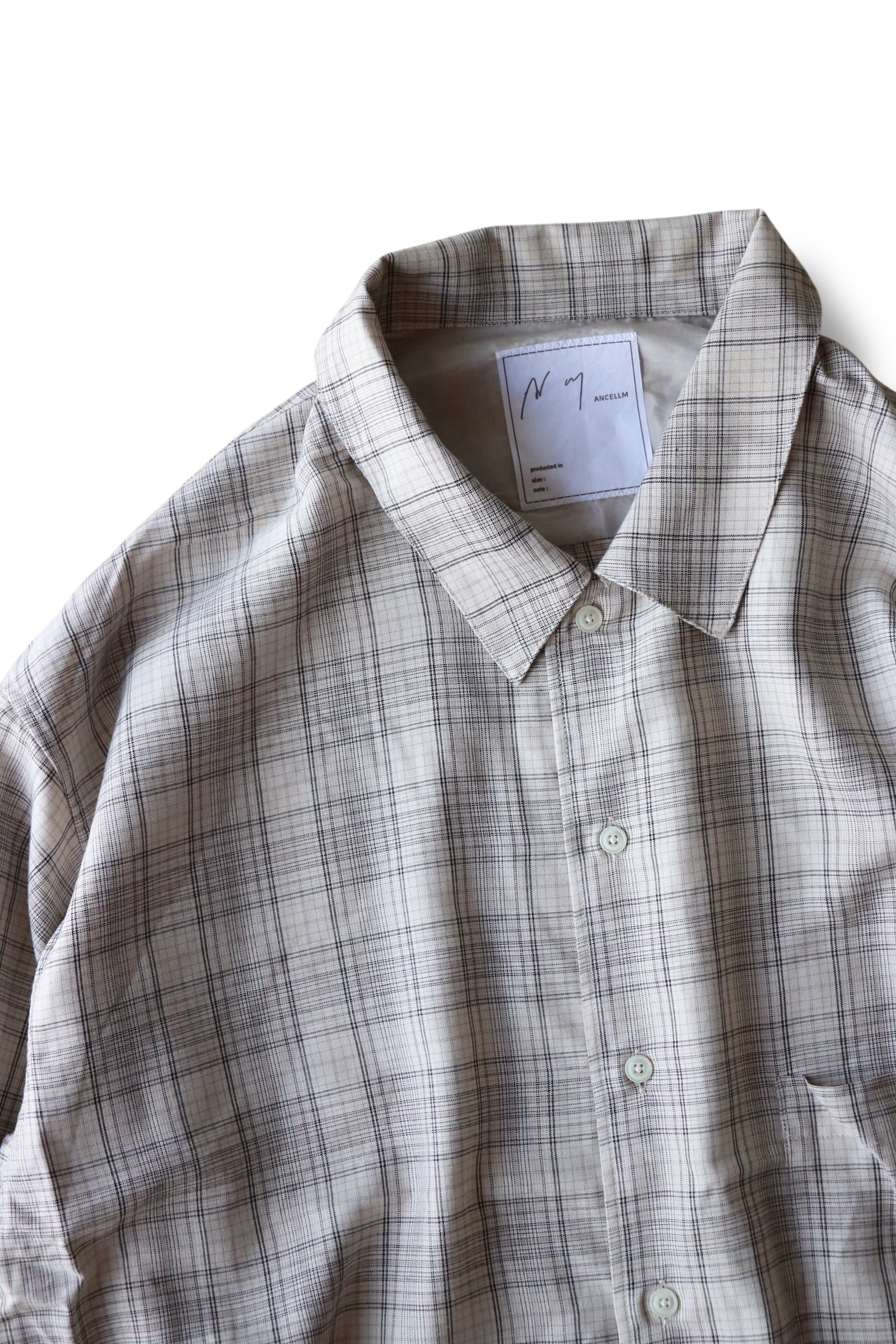 Ancellm - AGING RAYON CHECK SHIRT- / ANC-SH80 / アンセルム