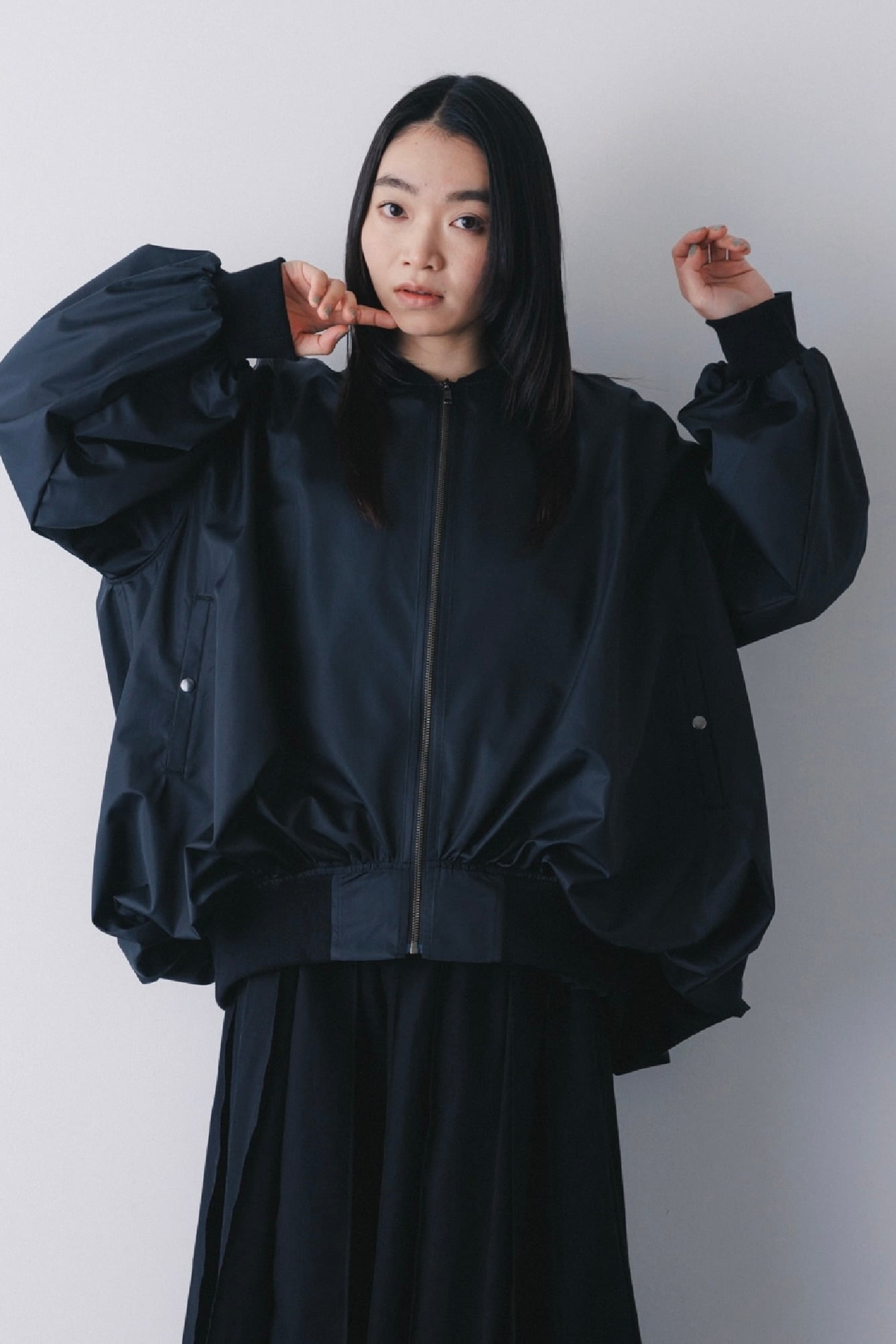 【 nunuforme 26AW 】 バルーンジャケット / 23-nf26-130-033A / Black / WOMEN