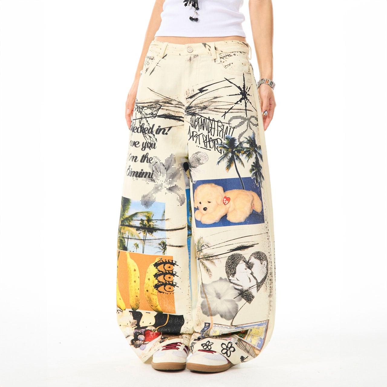ポップグラフィックコラージュスパンツ R00847