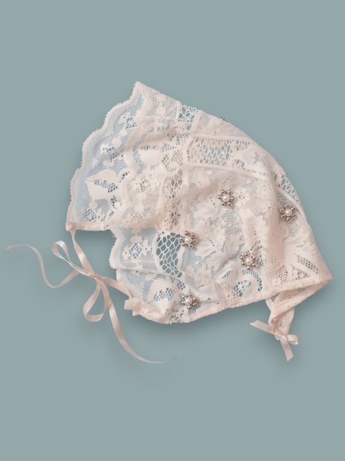 silver flower lace babushka