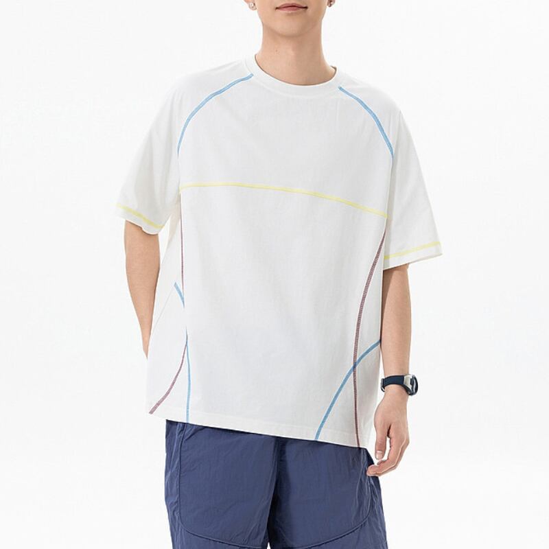 コントラストステッチラインTシャツ R00076
